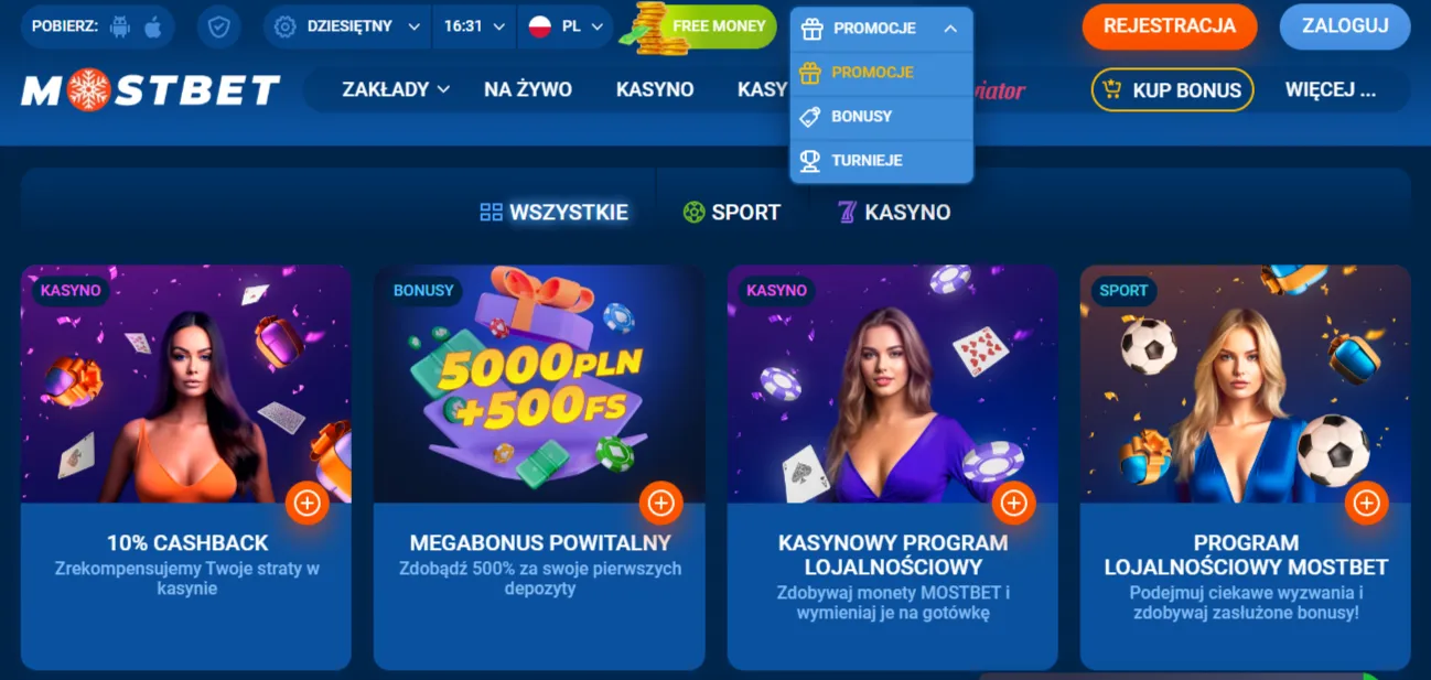 Program bonusowy Mostbet dla uczestników