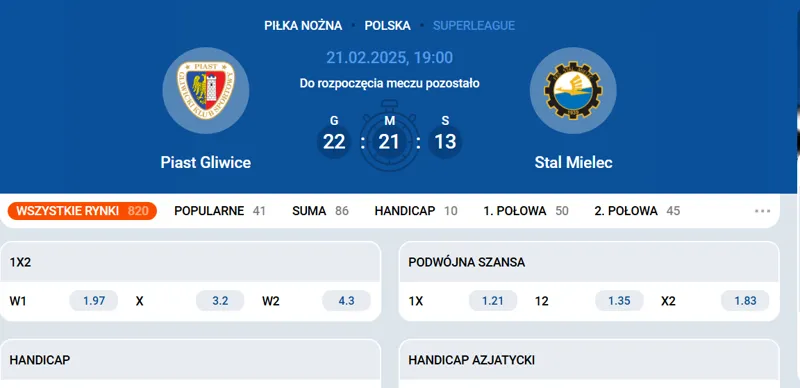 Zakłady piłkarskie w Mostbet w Polsce